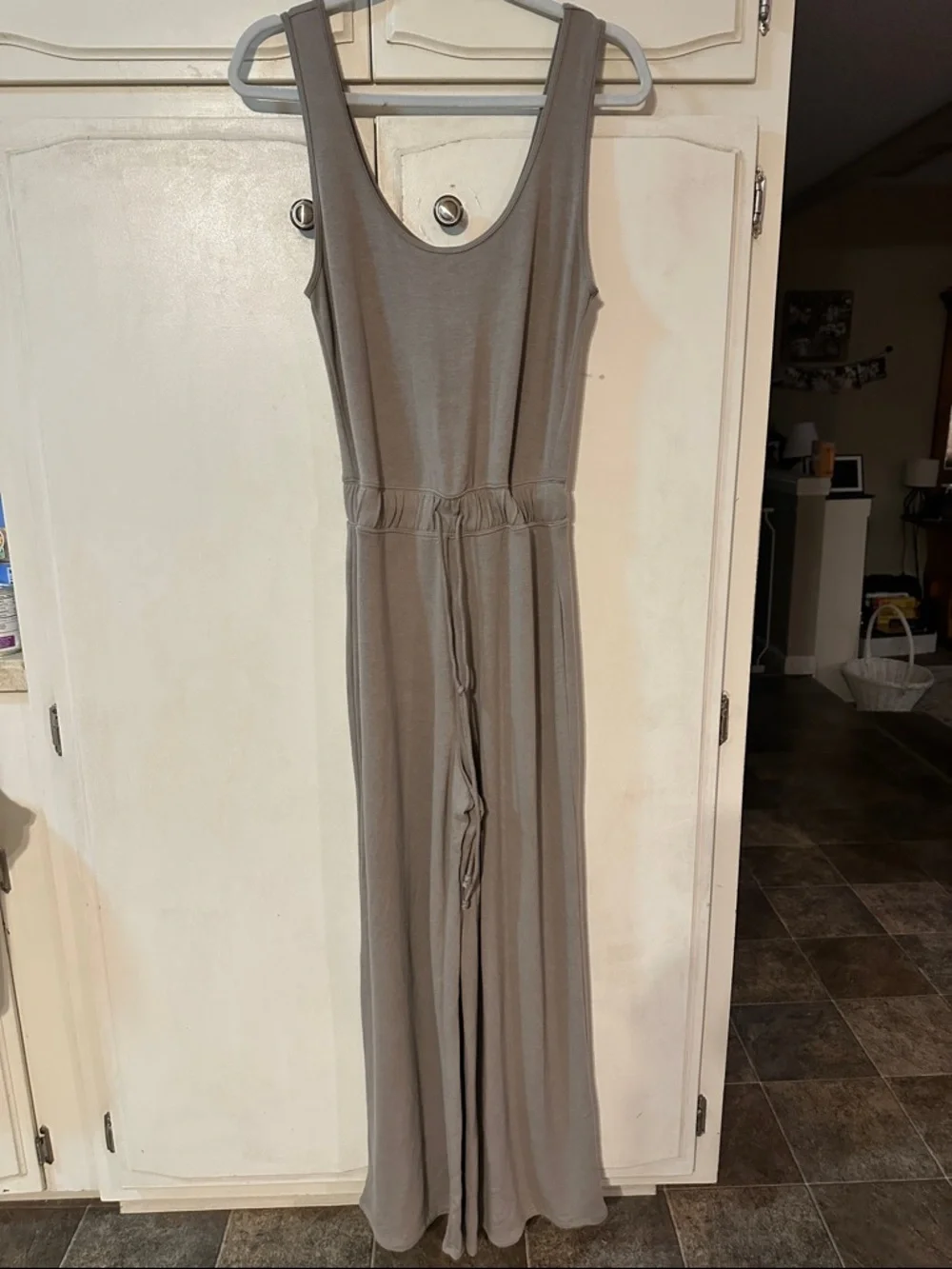 ABERCROMBIE Lounge Scoopneck Jumpsuit - Taupe